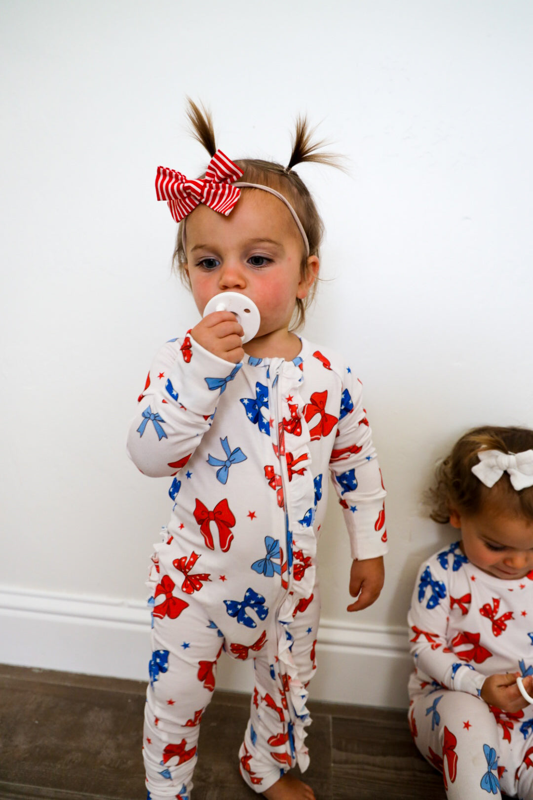 Fourth of July Bow Bamboo Onesie