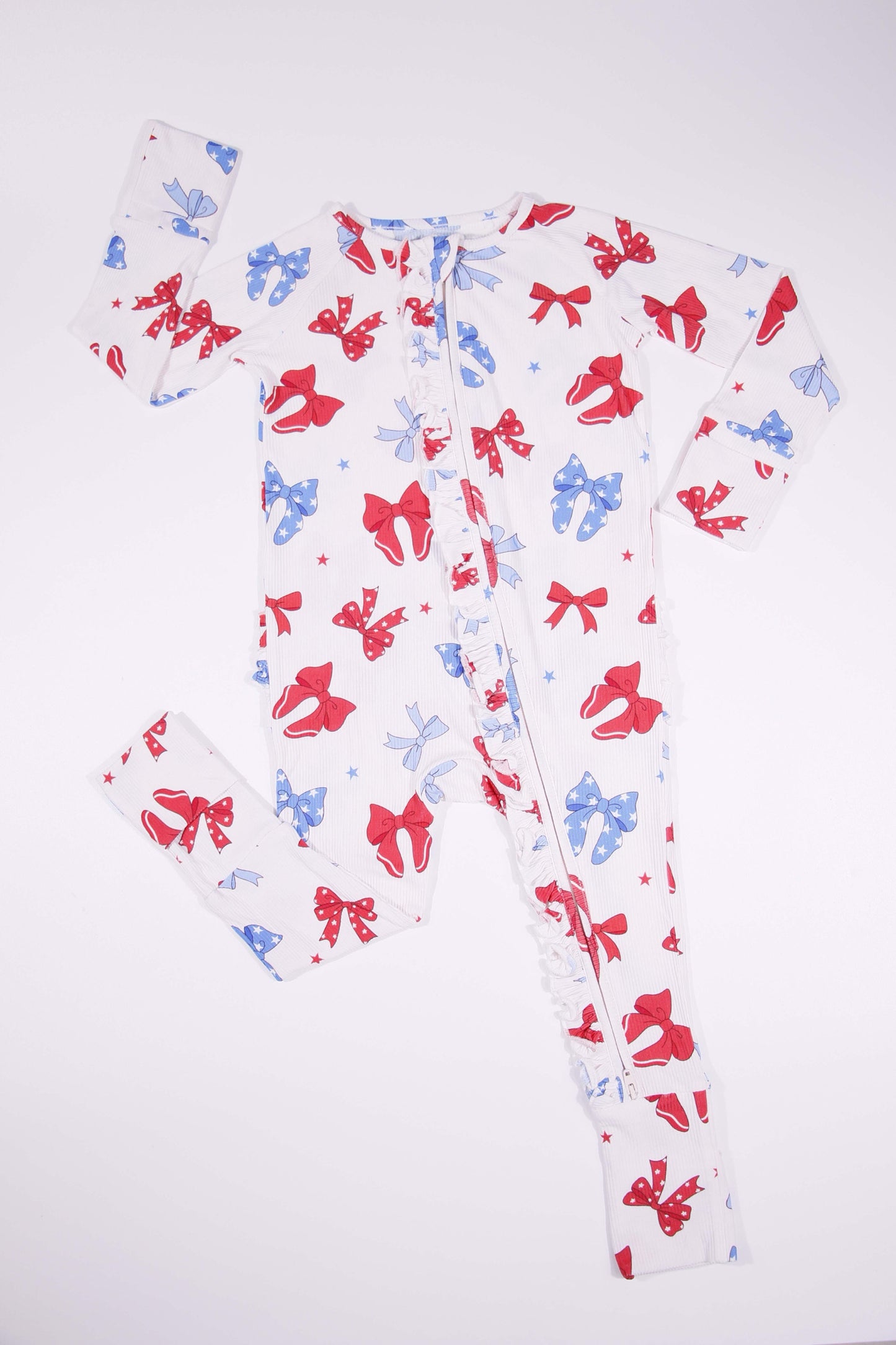 Fourth of July Bow Bamboo Onesie