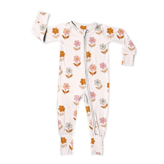 Spring Flowers Zip Up Bamboo Pajamas