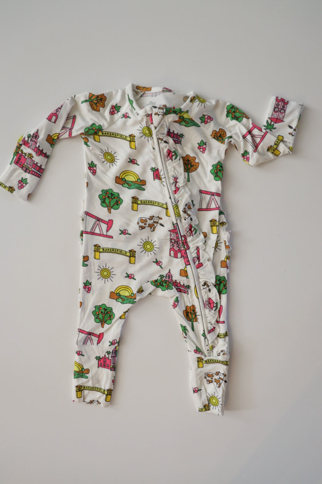 Bakersfield Bamboo Ruffled Onesie